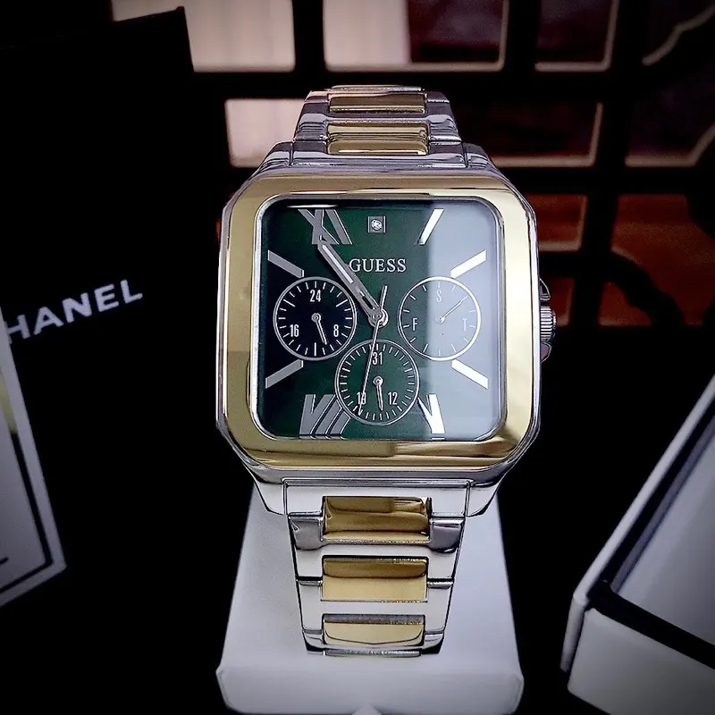 Guess Integrity Green Trendy Two-tone Men’s Watch- GW0631G1
